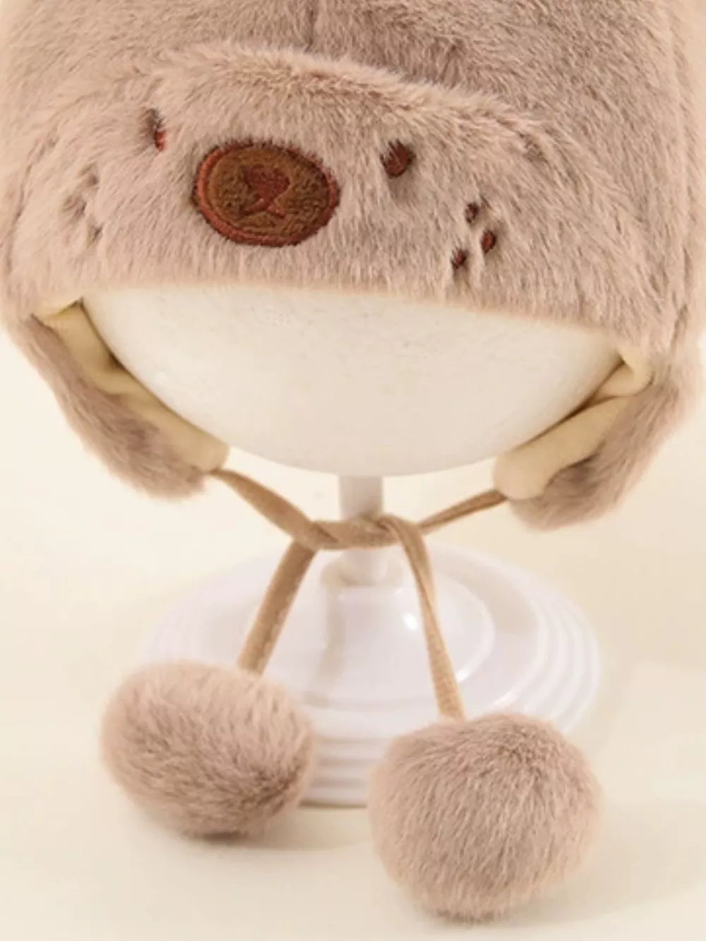 Children's Cute Bear Ear Plush Hat, image 13