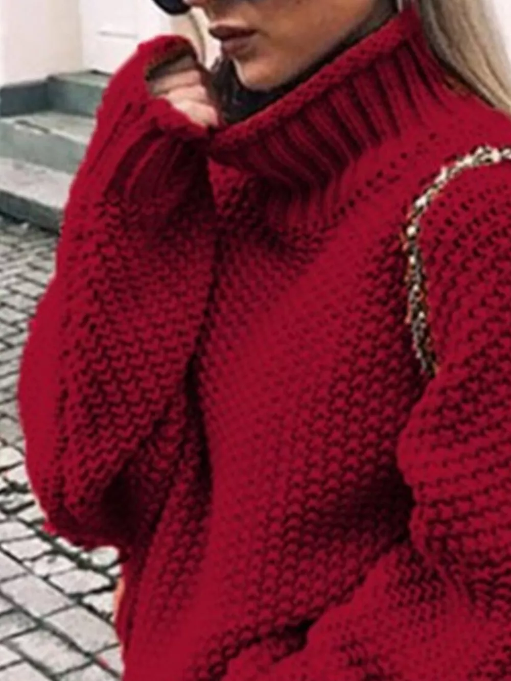 Chunky Knit Turtleneck Sweater, image 6