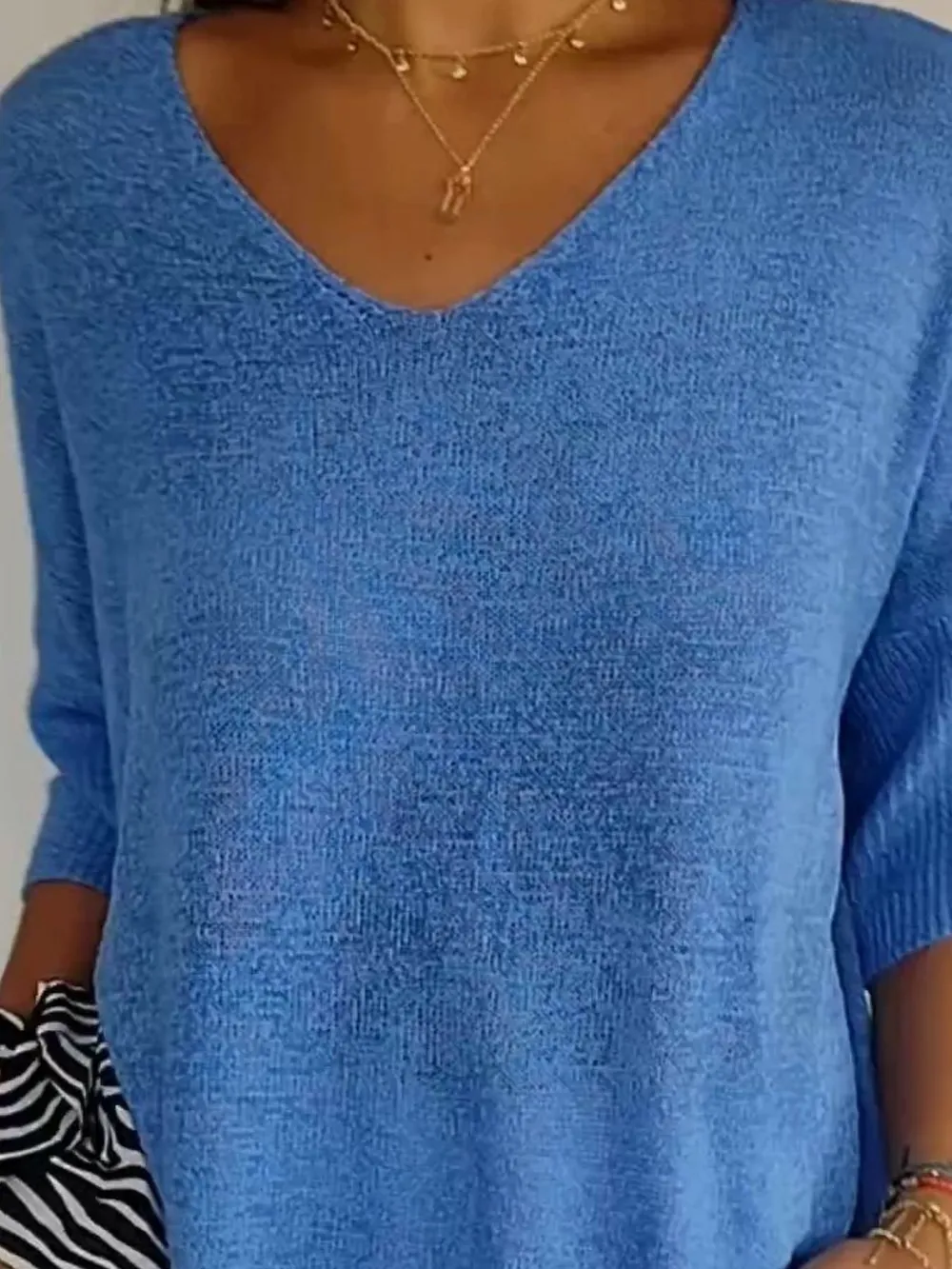 Full Size Relaxed Fit Ribbed Hem Sweater Plus Size, image 3