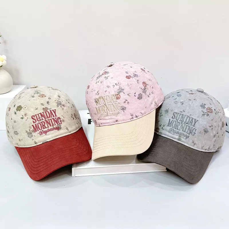 Embroidered Floral Print Baseball Cap, image 2