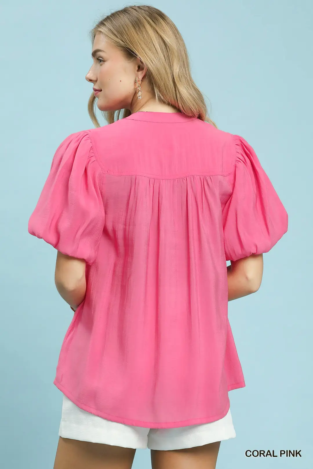Button-Down Puff Sleeve Shirt, image 4