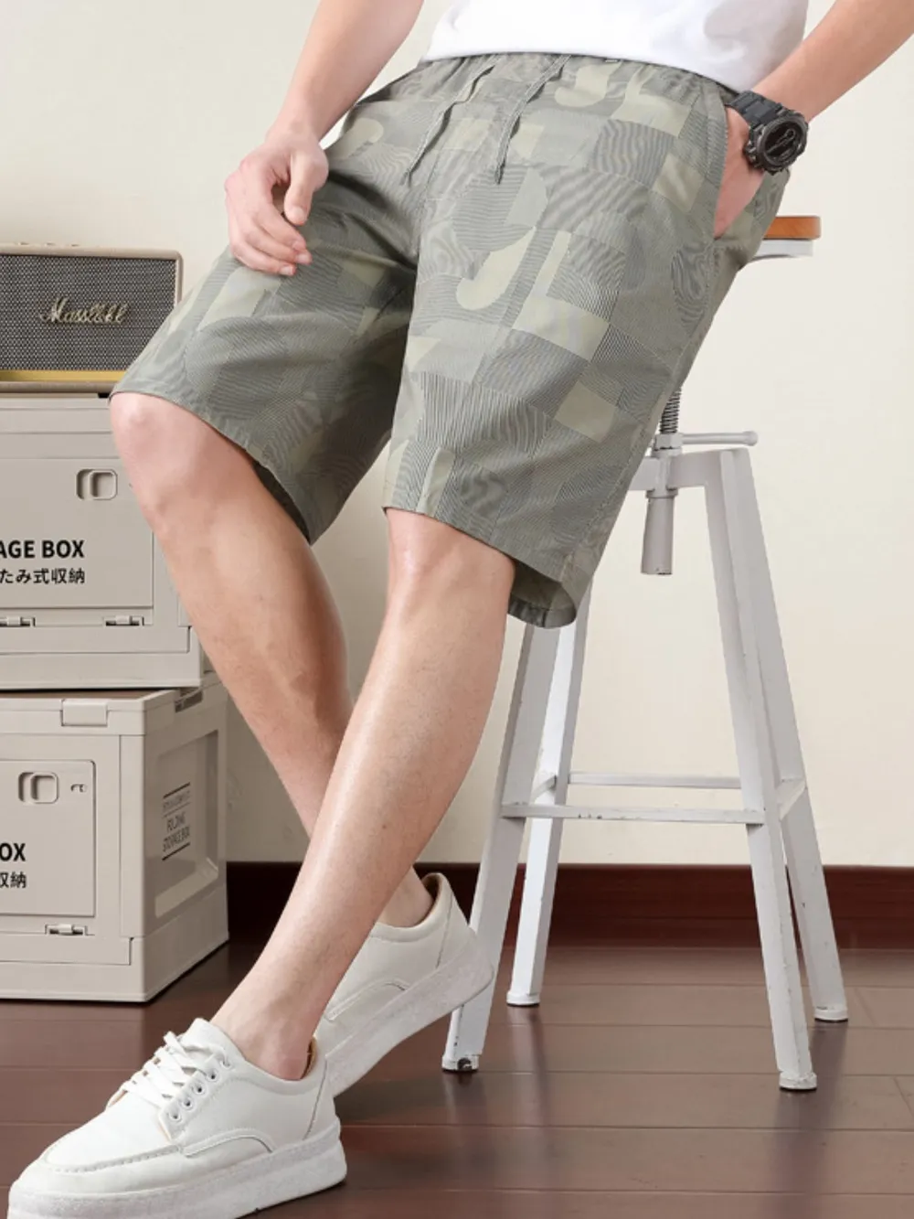 Men's Plus Size Drawstring Shorts with Pockets, image 7