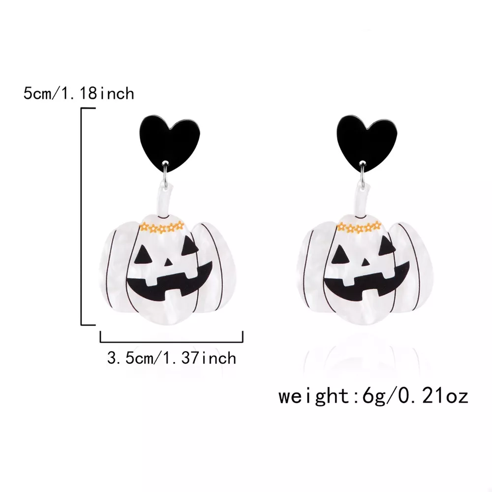 Halloween Pumpkin Heart Drop Earrings, image 4