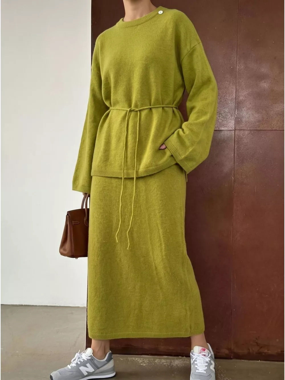 Waist-Tie Detail Sweater and Maxi Skirt Set, image 12