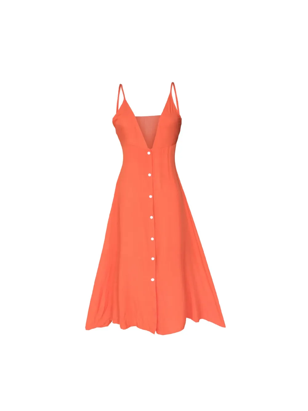 Buttoned Plunge Midi Cami Dress, image 3