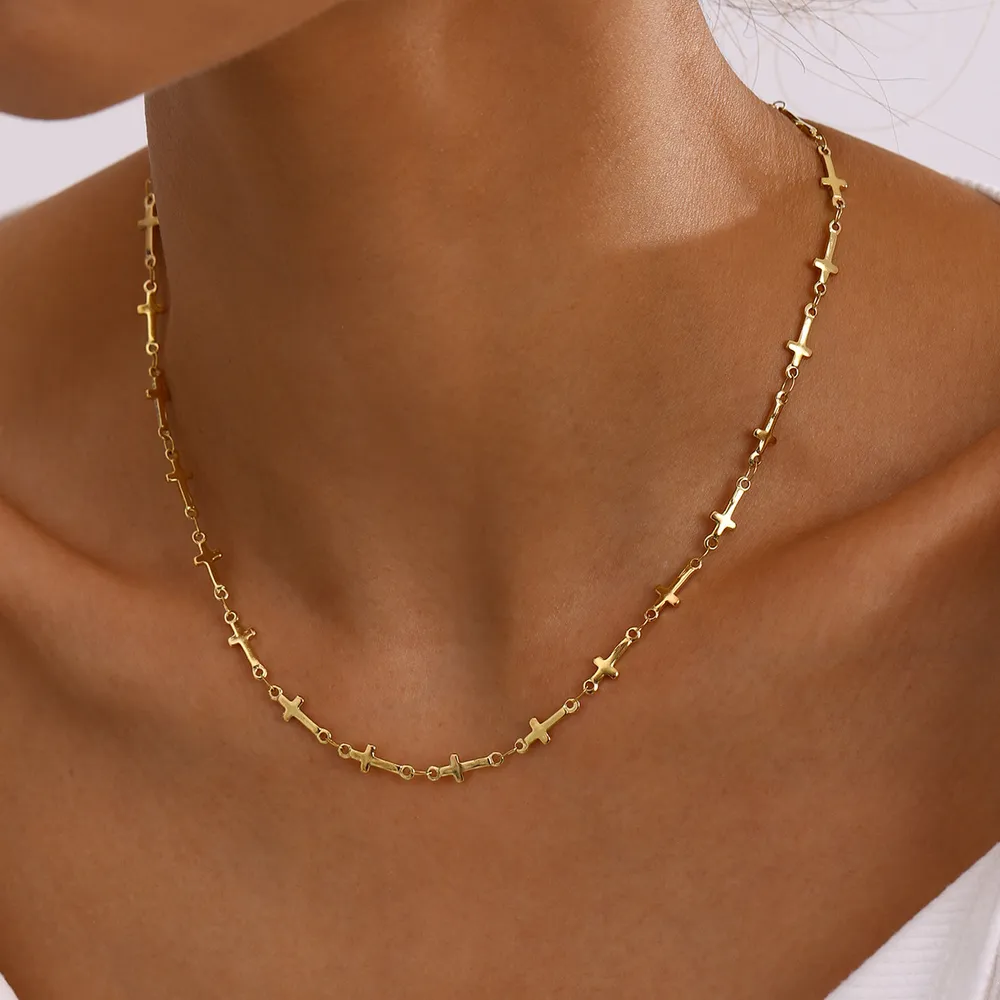 18K Gold-Plated Cross Necklace