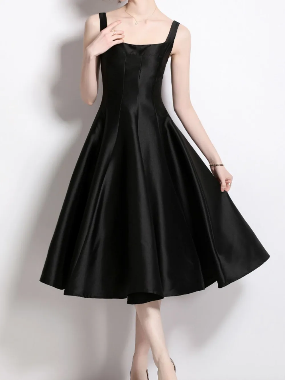A-Line Silhouette Midi Sleeveless Dress, image 5