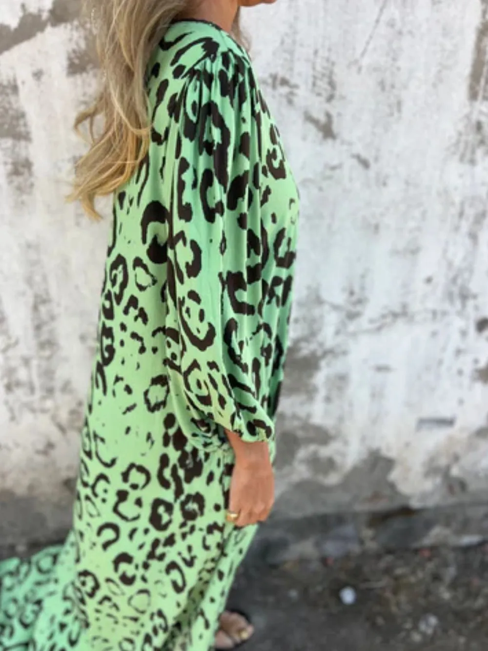 Full Size Printed V-Neck Dress with Pockets Plus Size, image 19