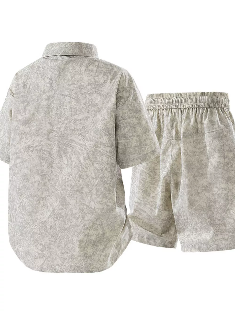 Men's Plus Size Lightweight Textured Short Sleeve Shirt and Shorts Set, image 2