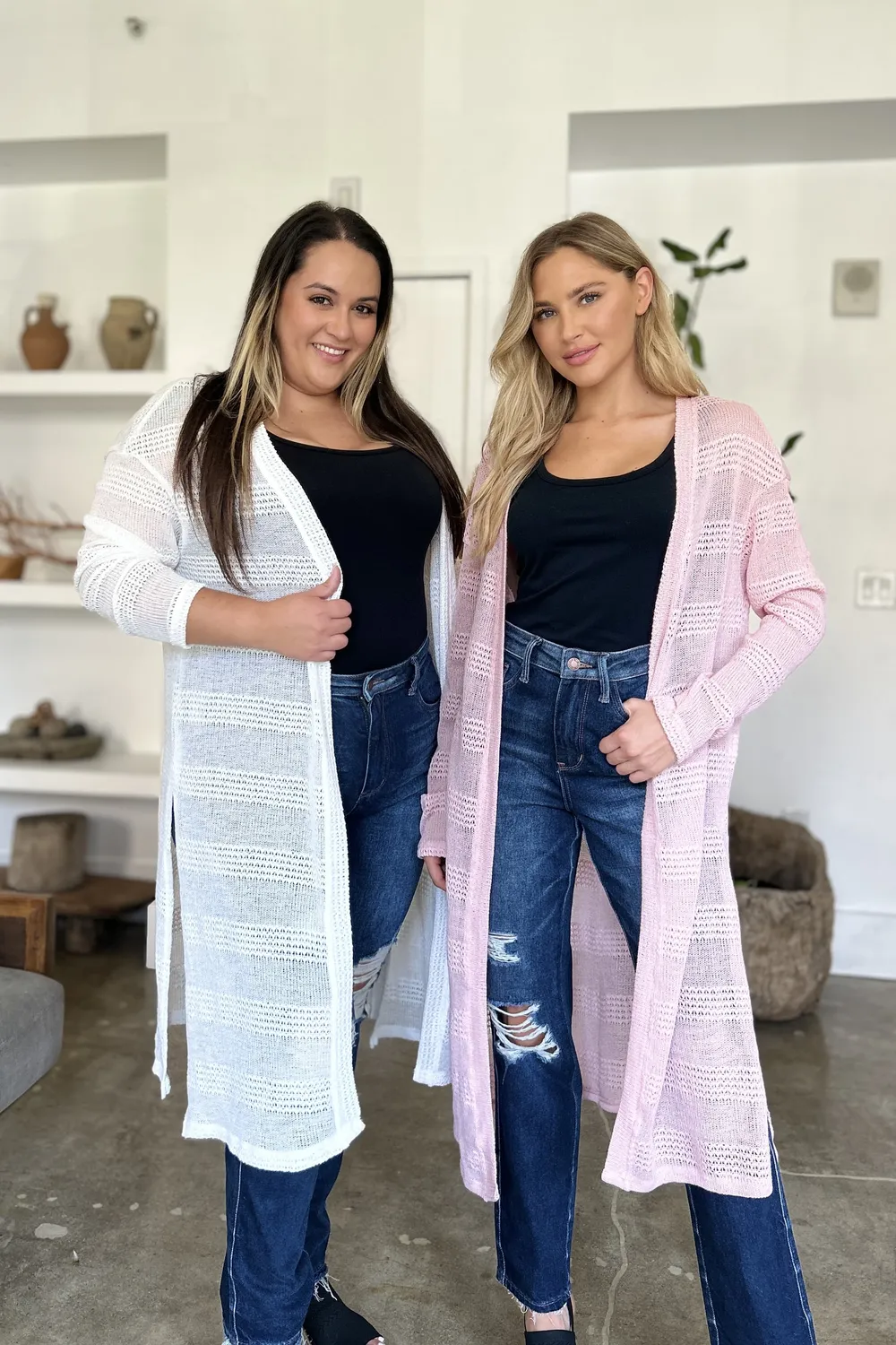 Full Size Open Front Longline Cardigan, image 15