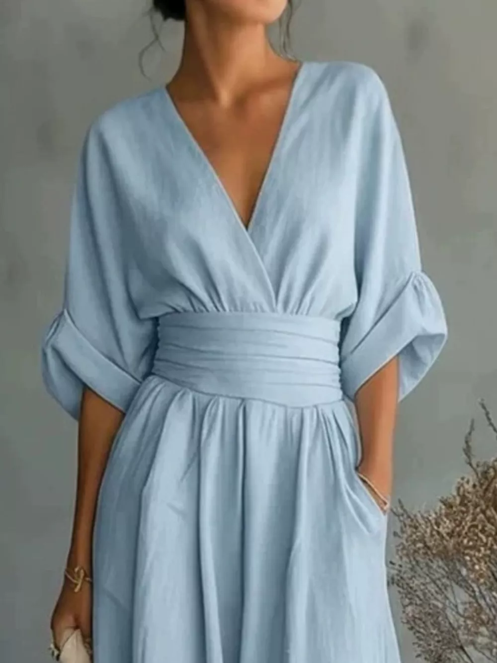 Full Size Half Sleeve Wide-Leg Jumpsuit Plus Size, image 3
