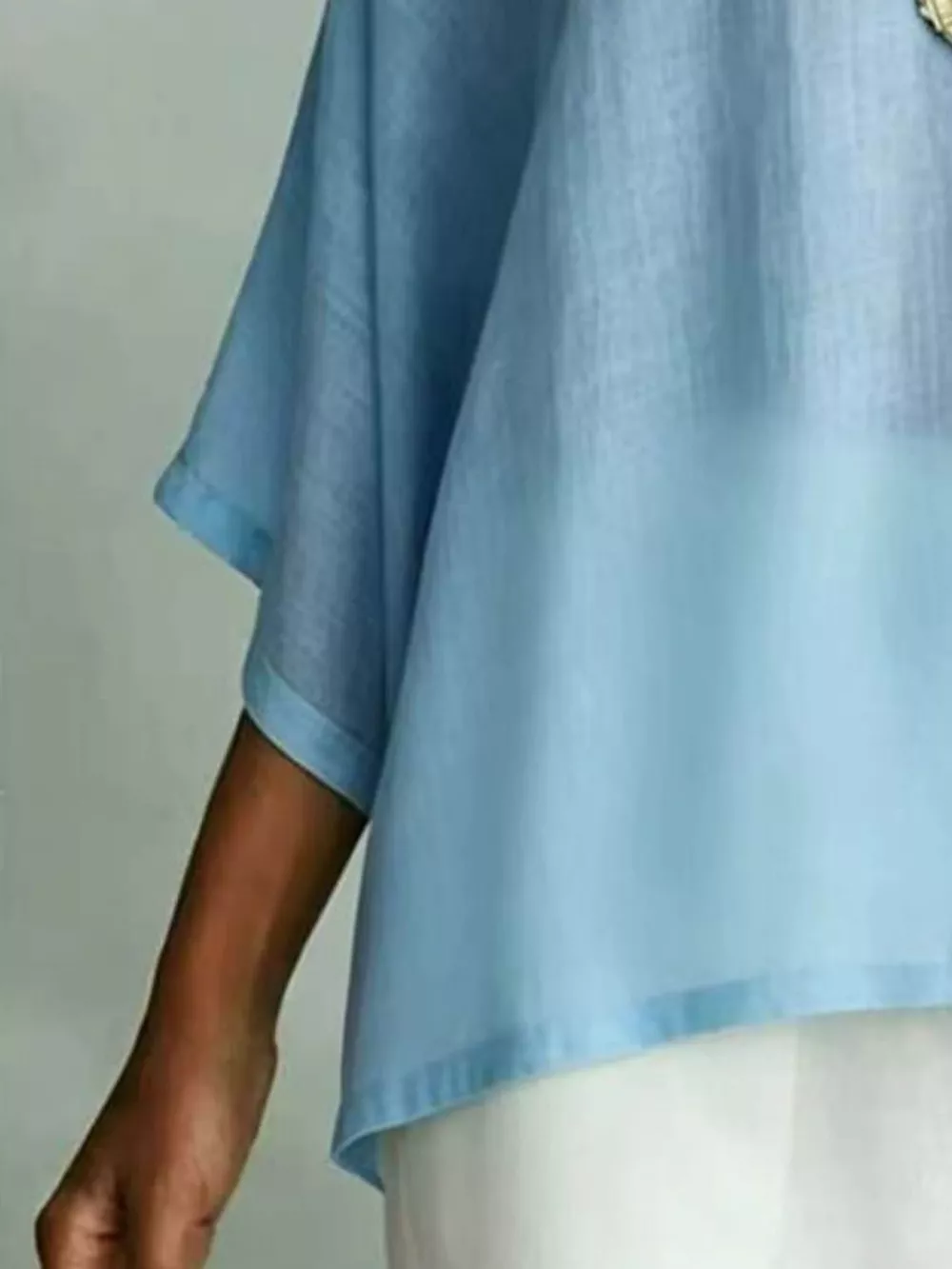Full Size V-Neck Loose Fit T-Shirt Plus Size, image 8