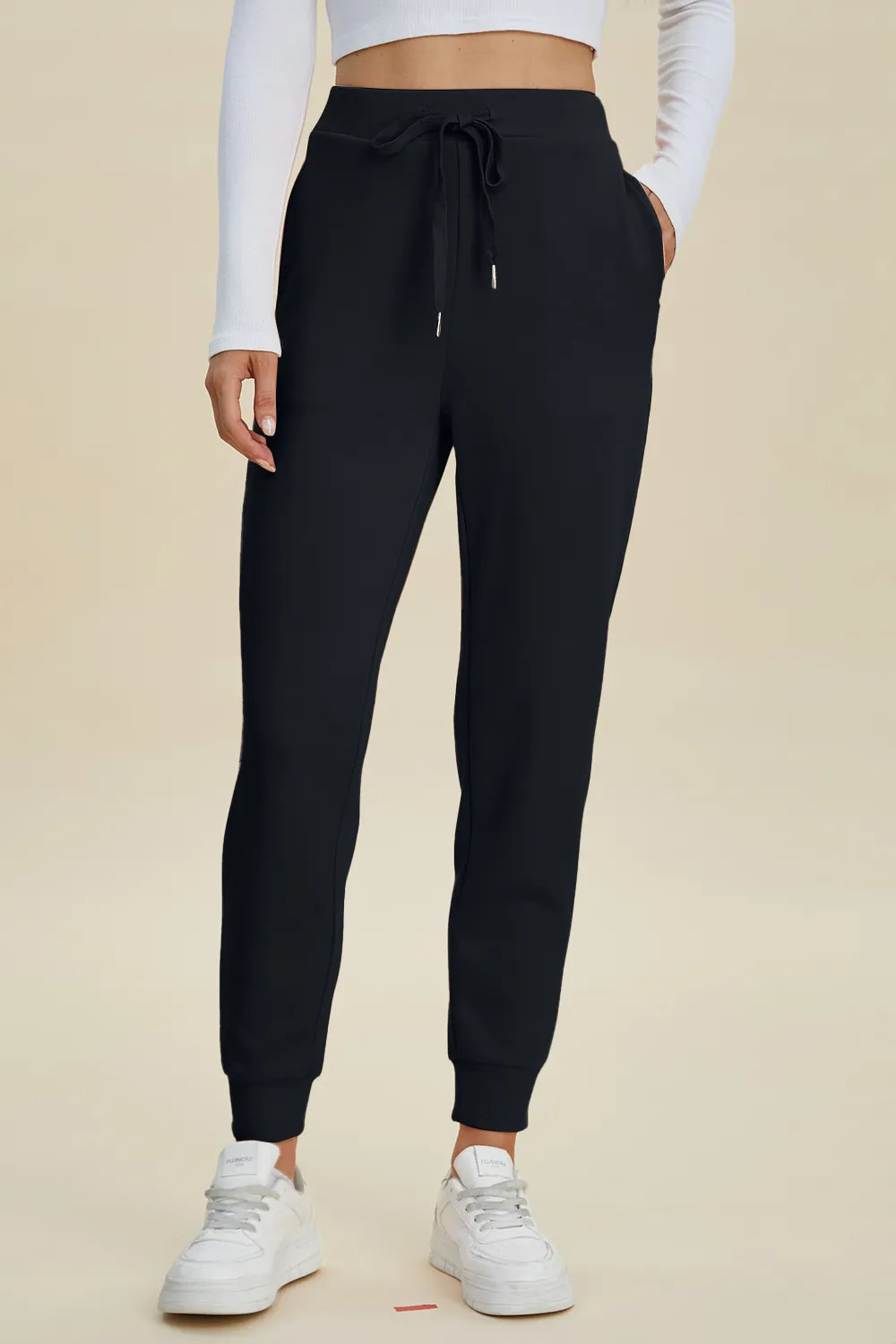 Full Size Air Scuba Drawstring High Waist Joggers