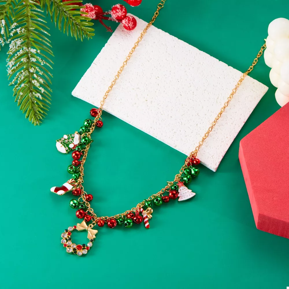 18K Gold-Plated Christmas Charm Necklace, image 4