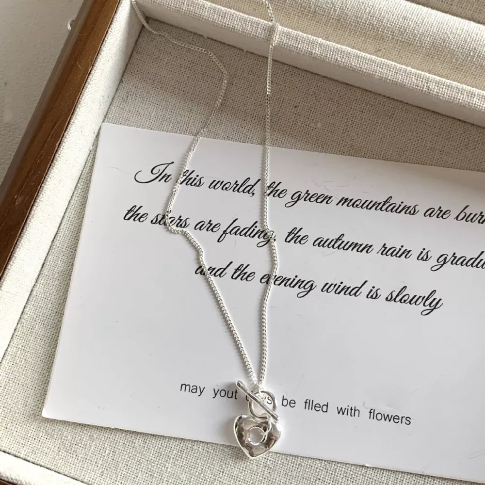 925 Sterling Silver Heart Necklace, image 5