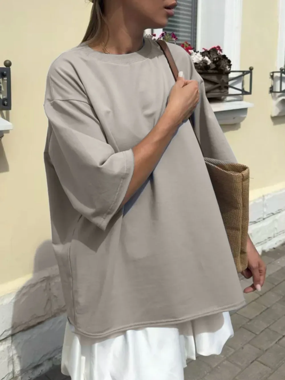 Round Neck Half Sleeve Oversized T-Shirt, image 8