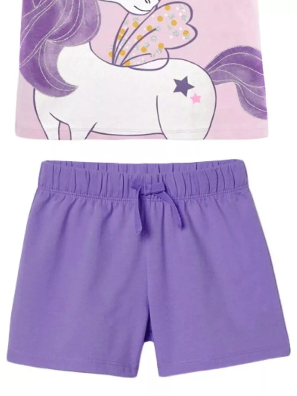 Children's Unicorn Graphic Tee and Shorts Set, image 3
