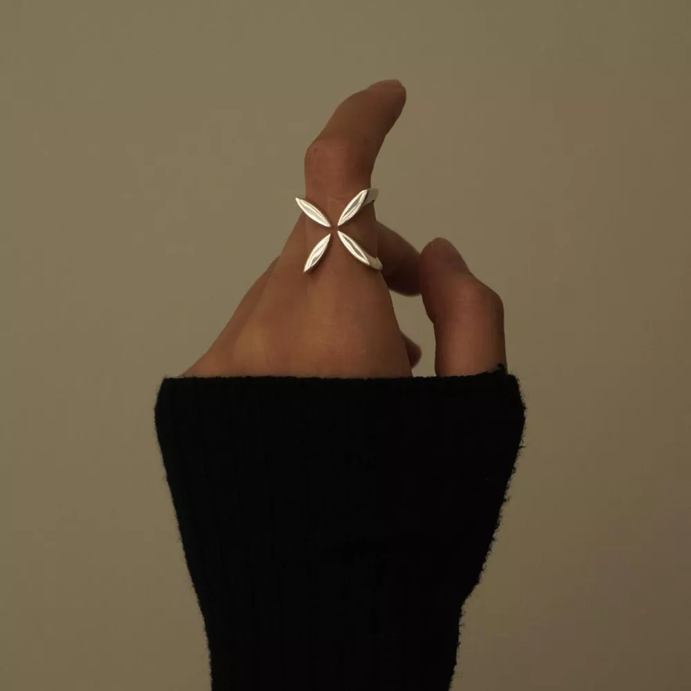 Stainless Steel Crisscross Open Ring, image 4