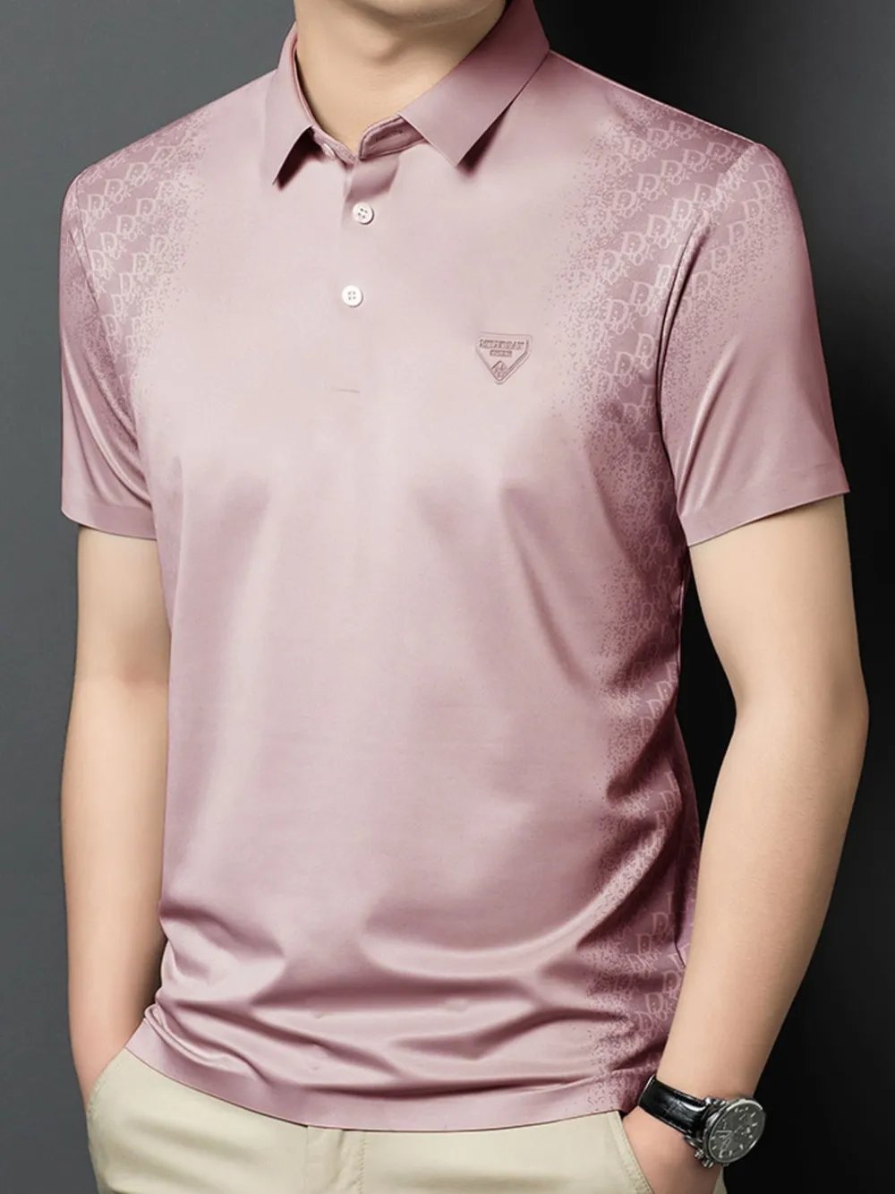 Men's Plus Size Button Detail Short Sleeve Polo, image 7