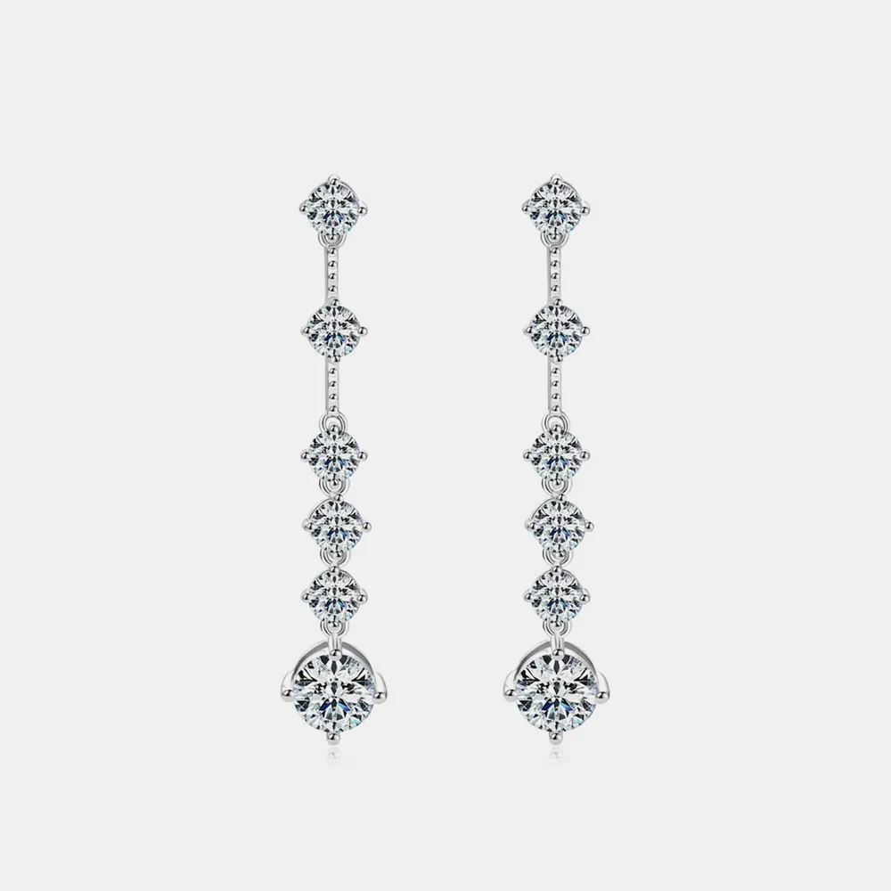 4 Carat Moissanite 925 Sterling Silver Earrings, image 9