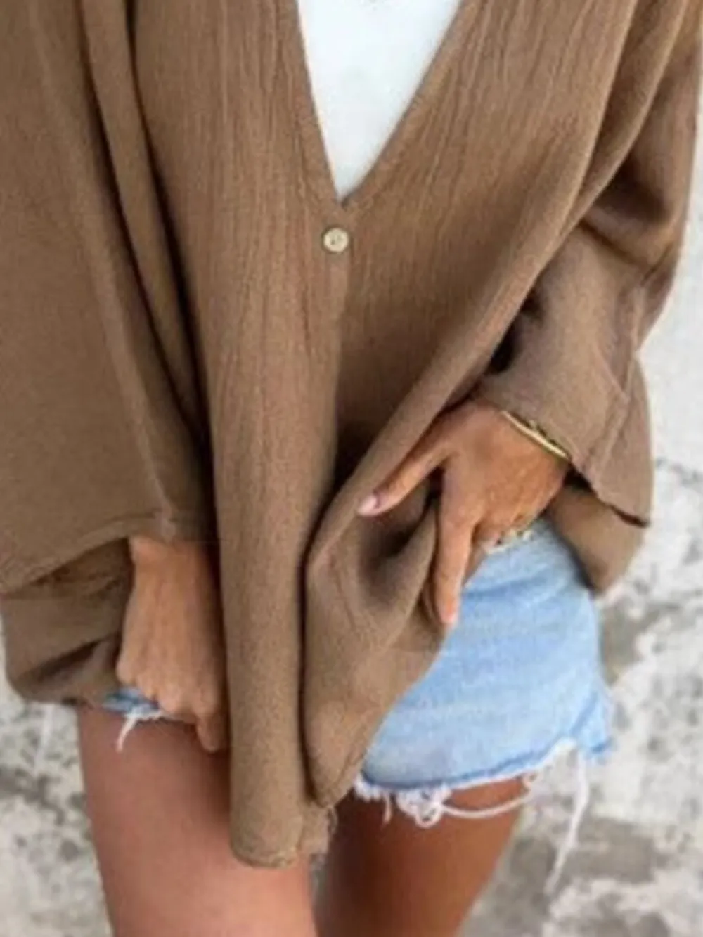 Full Size Oversized Button-Up Cardigan Plus Size, image 9