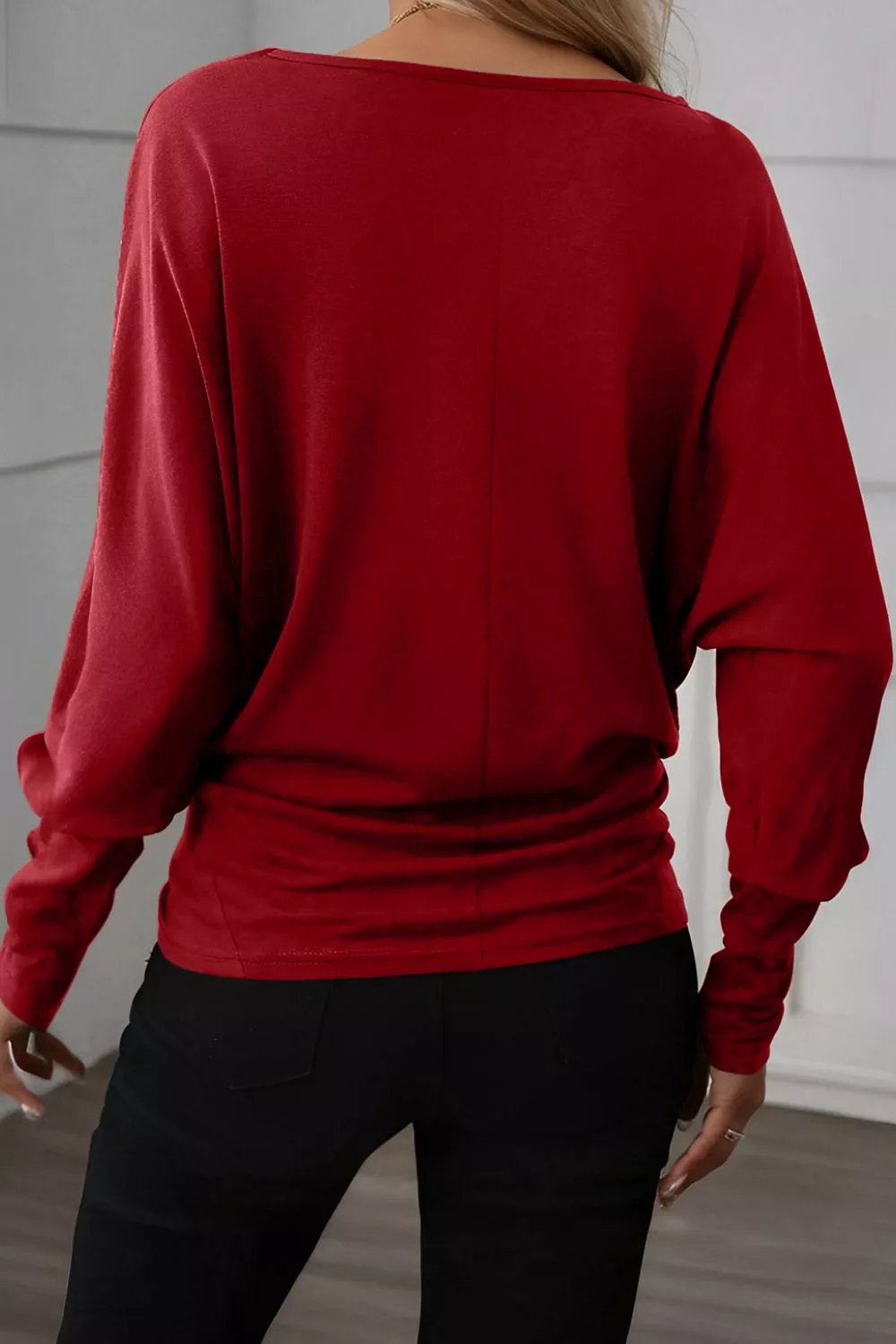 Solid Color Long Sleeve Blouse, image 2