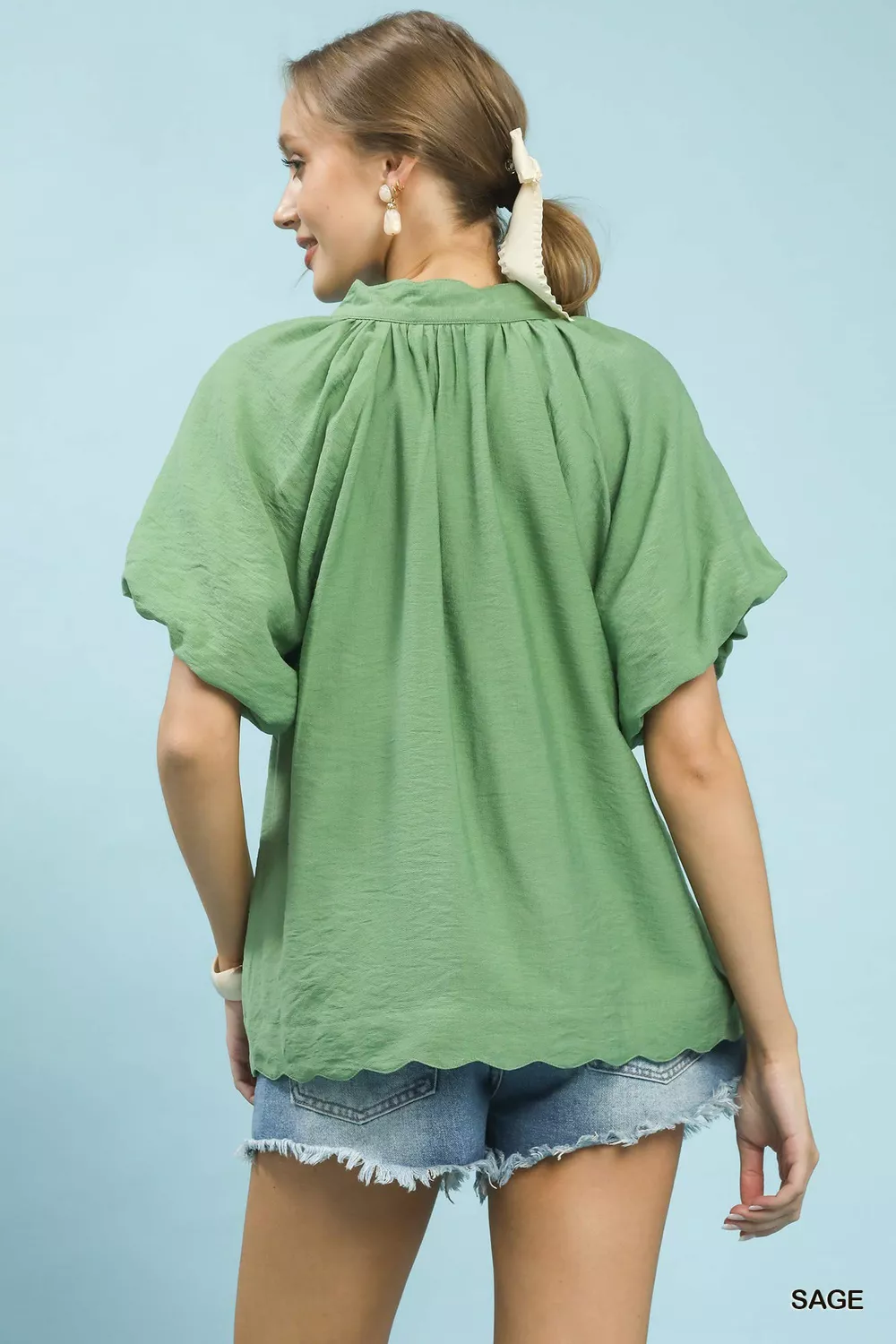 Floral Embroidered Hem Blouse, image 3