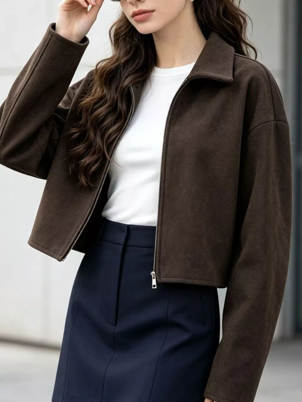 Zip Up Dropped Shoulder Jacket, image 4