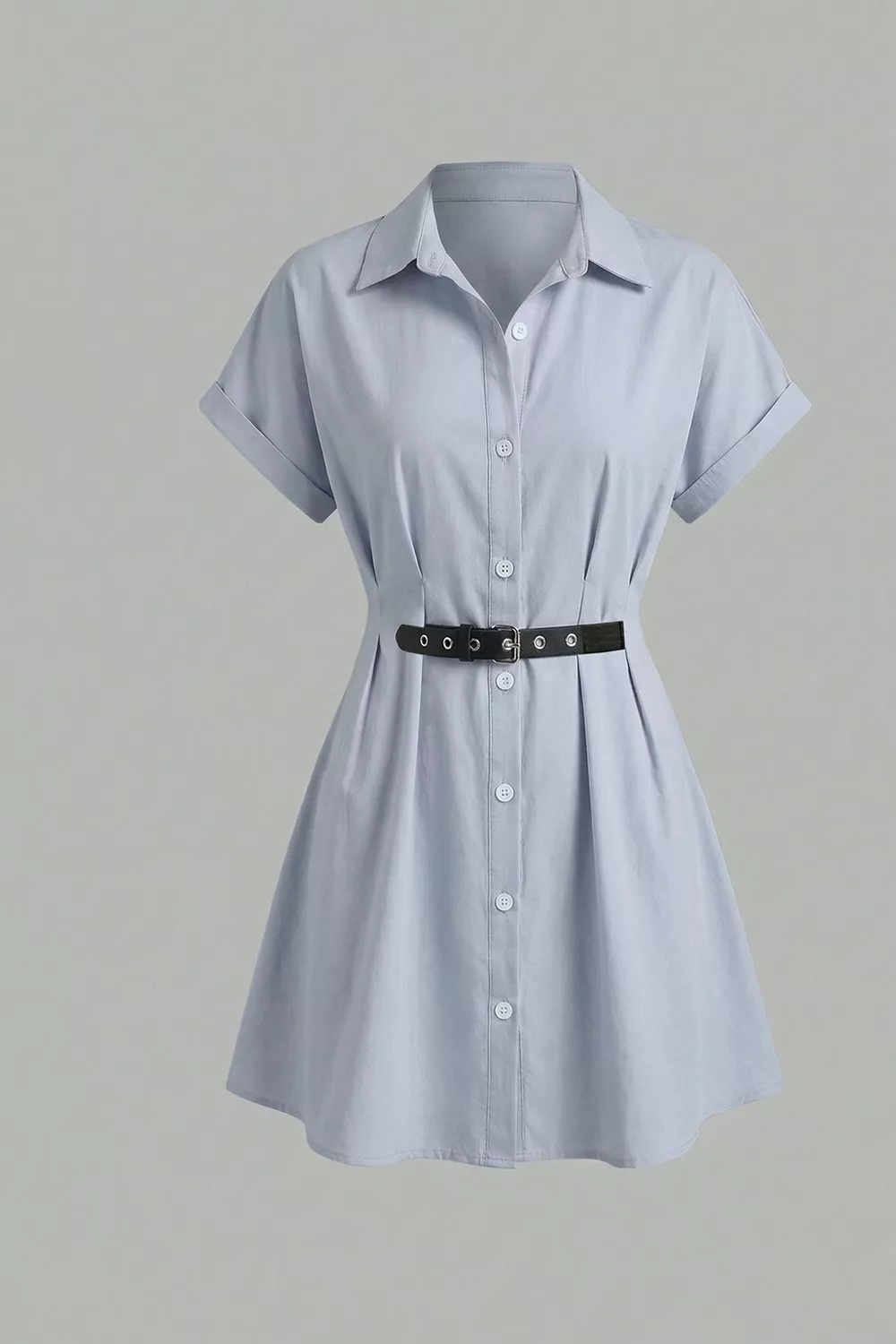 Button Up Short Sleeve Shirt Dress, image 4