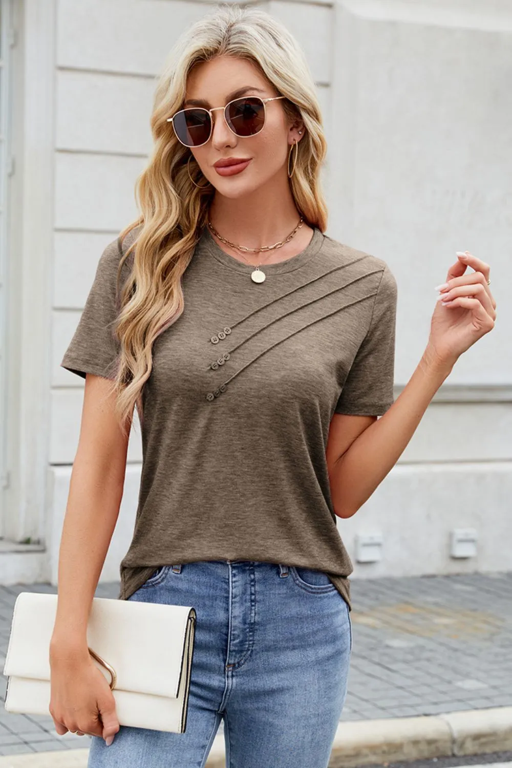 Round Neck Short Sleeve T-Shirt, image 2