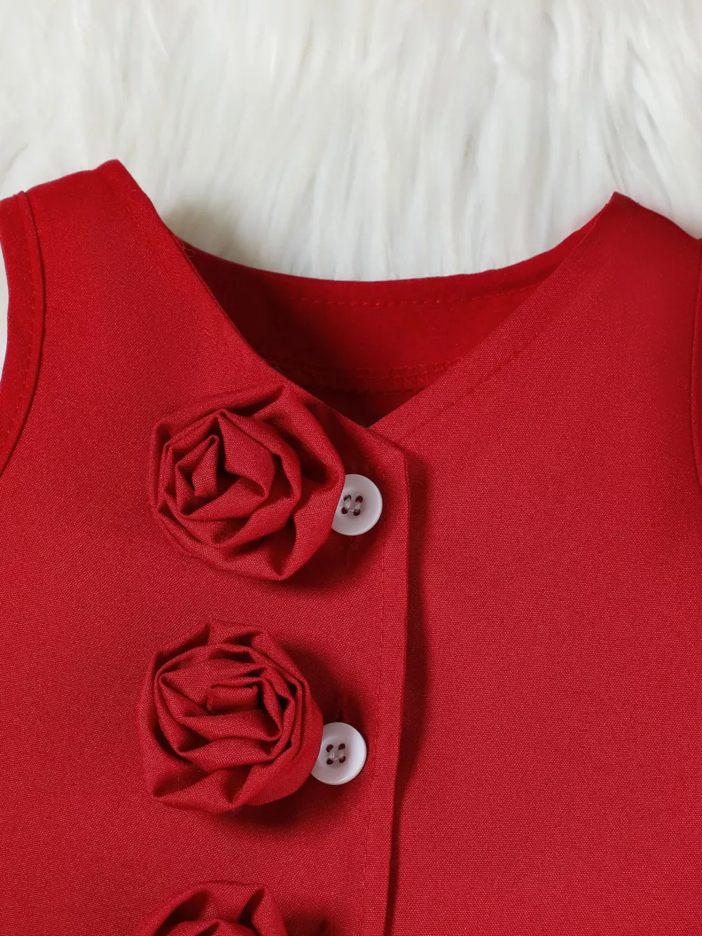 Children's Floral Decor Vest & Pleated Skirt Set, image 9