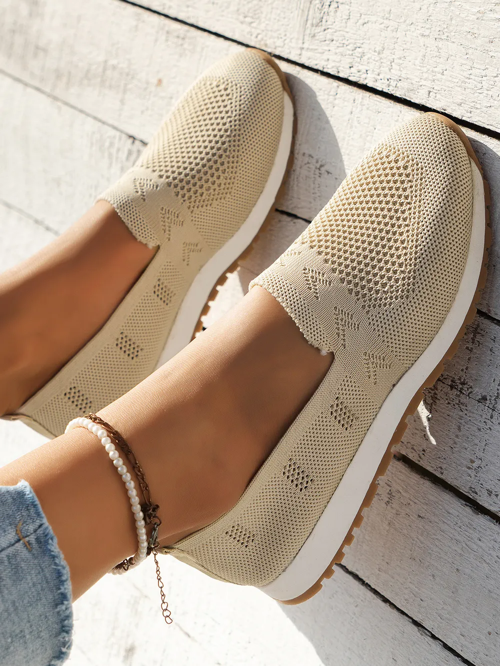 Mesh Round Toe Flat Slip-Ons, image 2