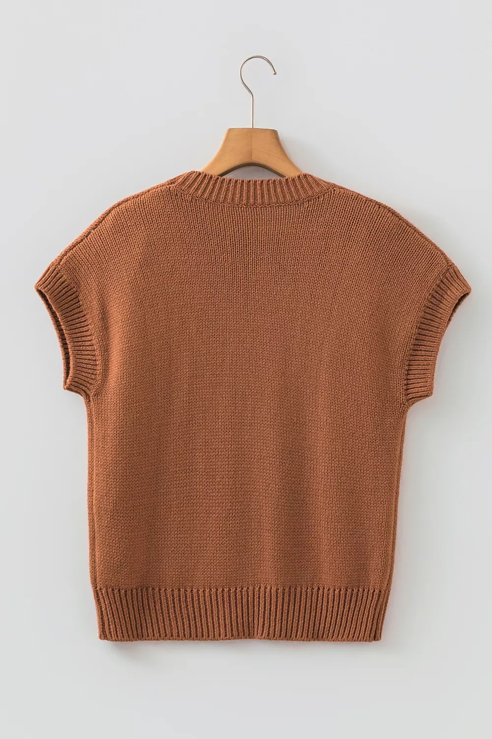 Western Horseshoe Pattern Short Sleeve Knit Sweater, image 8