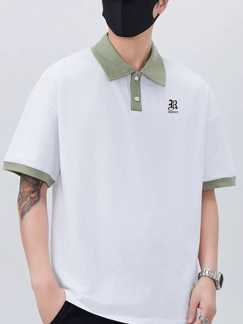 Men's Plus Size Button Detail Short Sleeve Polo, image 10