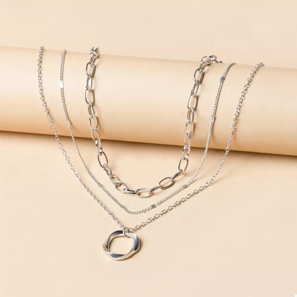 Three Layered Pendant Necklace, image 5