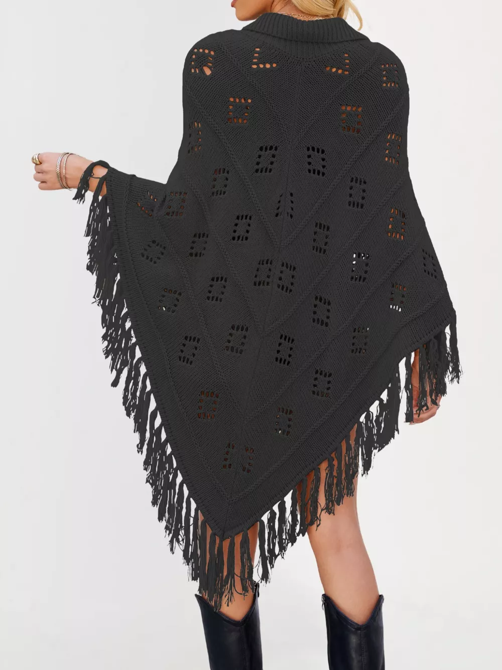 Fringe Openwork Knit Cover Up, image 8