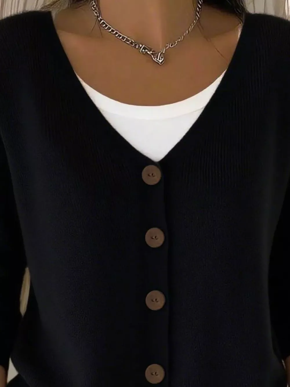 Full Size V-Neck Button-Down Knit Cardigan Plus Size, image 8