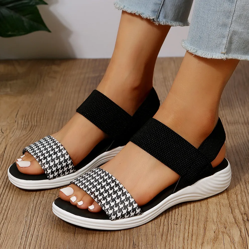 PU Leather Open Toe Low Heel Sandals, image 11
