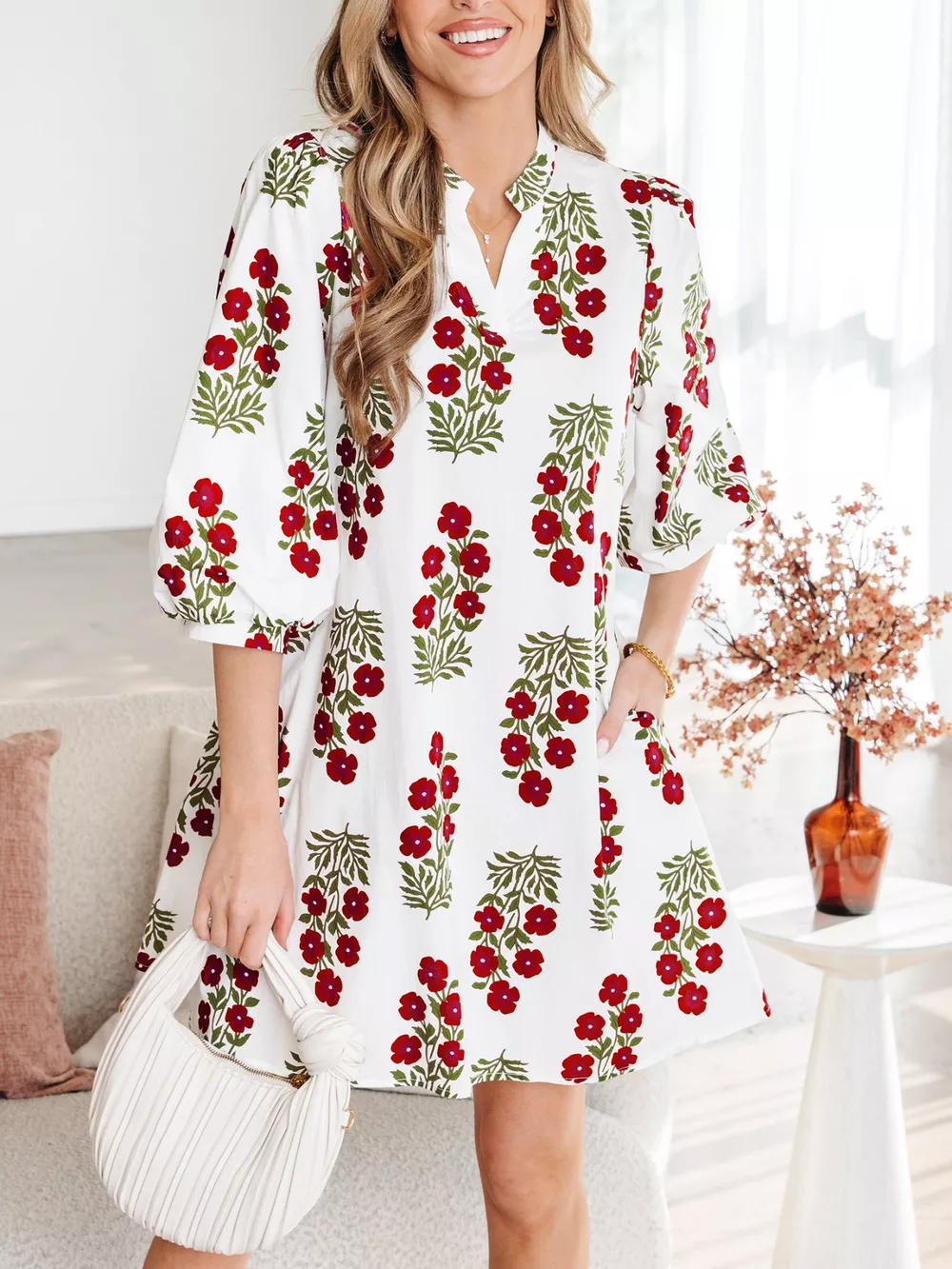 Floral Print Casual Mini Dress, image 3