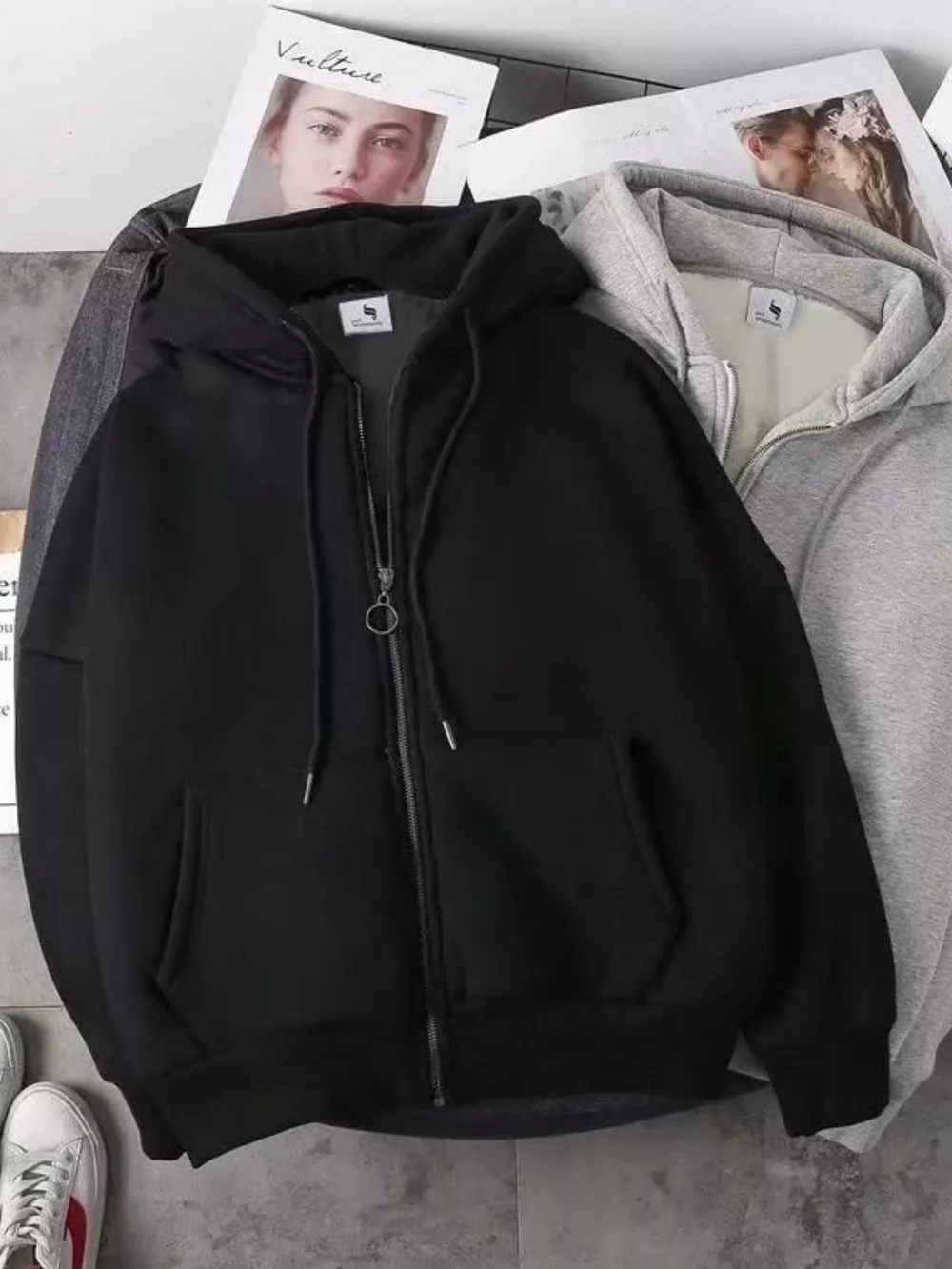 Men's Plus Size Fleece Lined Zip-Up Hoodie, image 6