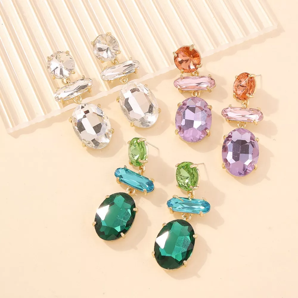 Alloy Geometric Dangle Earrings, image 2