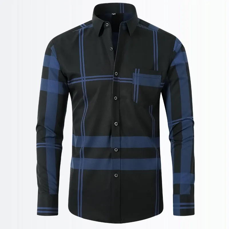 Men's Geometric Pattern Long Sleeve Button-Down Shirt, image 10