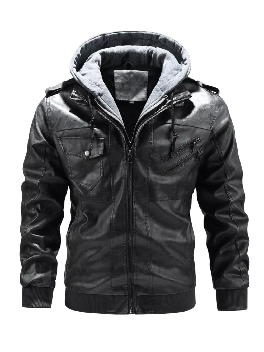 Men's Full Size Zip Up Drawstring Hooded Jacket Plus Size, image 7