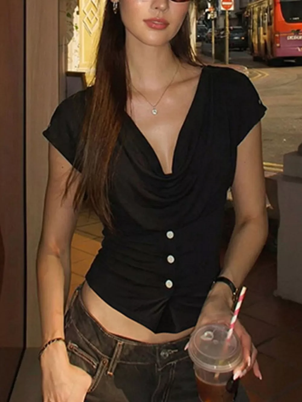 Off-Shoulder Slim Fit Blouse, image 5
