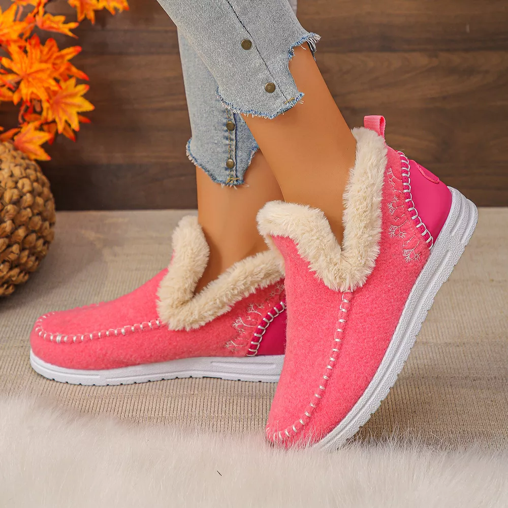 Round Toe Fleece-Lined Ankle Boots, image 9