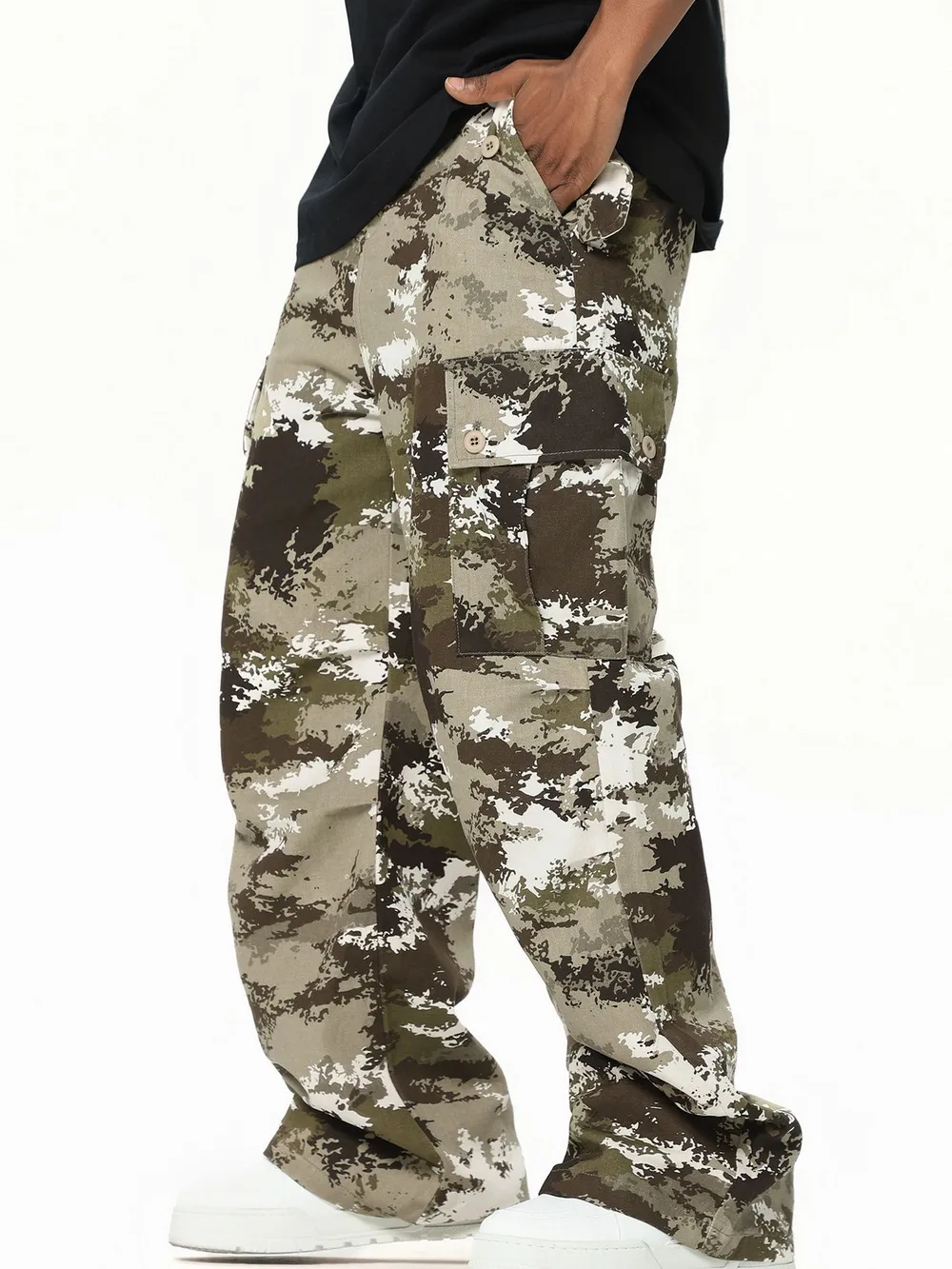 Men's Camouflage Cargo Wide Leg Pants