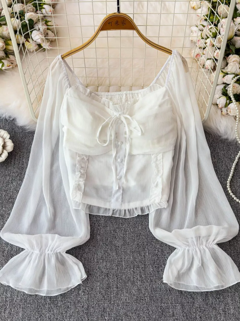 Frill Flounce Sleeve Blouse, image 13