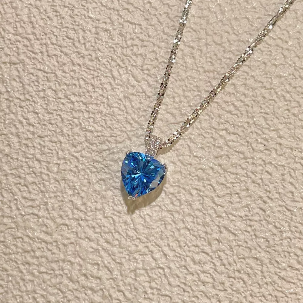925 Sterling Silver Zircon Heart Necklace, image 3
