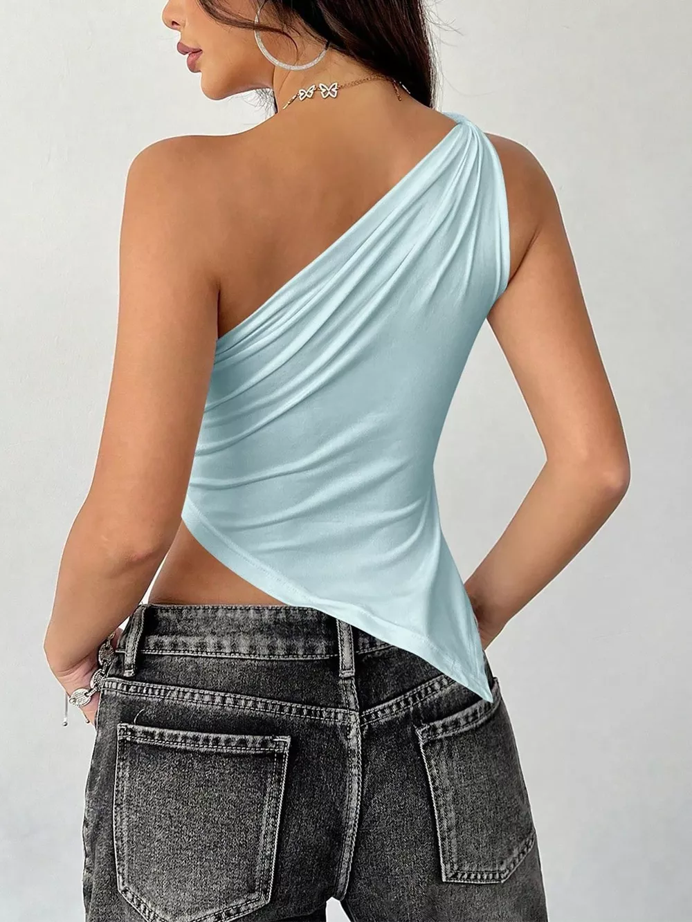 Asymmetrical One-Shoulder Slim Fit Cami, image 4