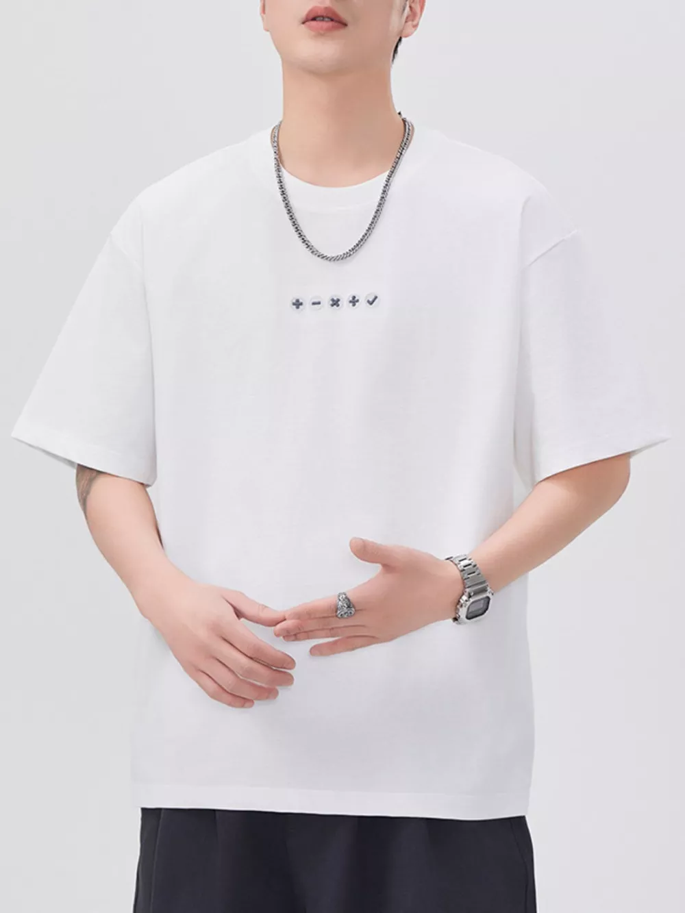 Men's Plus Size Round Neck Relaxed Fit T-Shirt, image 3